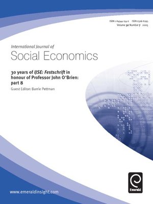 cover image of International Journal of Social Economics, Volume 32, Issue 7